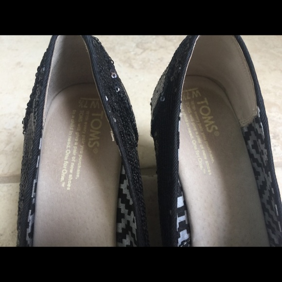Toms Black Sequin Shoes - Picture 3 of 4